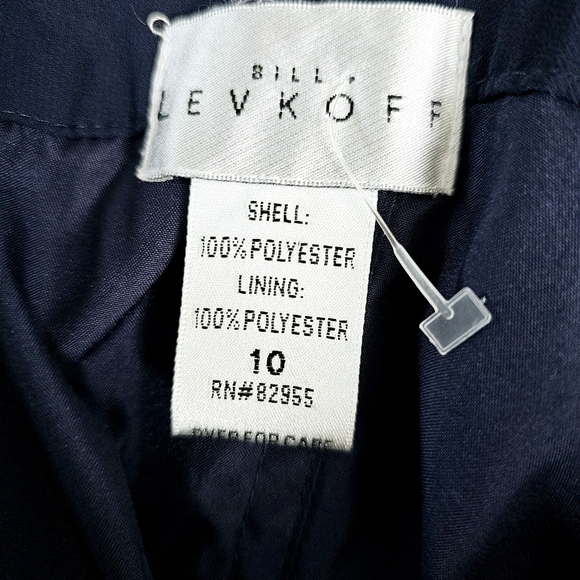 Bill Levkoff One Shoulder Navy Blue Ruched Dress - Picture 5 of 5